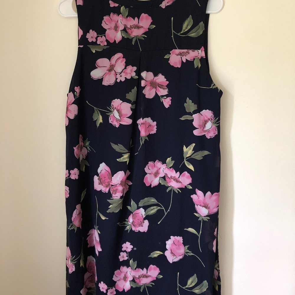 Navy Dress with Pink Floral
